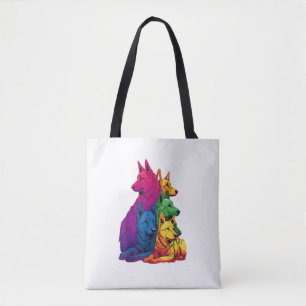 Farbenfrohe LGBT Pride German Shepherd Dog Pile