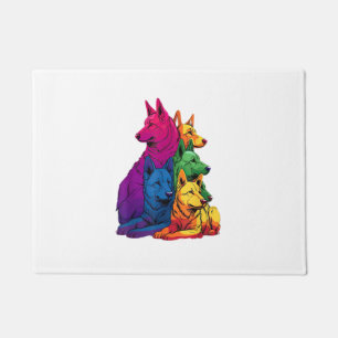 Farbenfrohe LGBT Pride German Shepherd Dog Pile Fußmatte