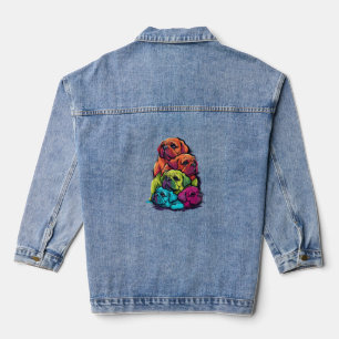 Farbenfrohe LGBT Prix Puggle Dog Pile Jeansjacke