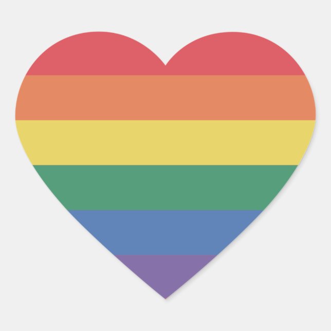 Farbenfrohe LGBTQ+ Rainbow HEART Prix Herz-Aufkleber (Vorderseite)