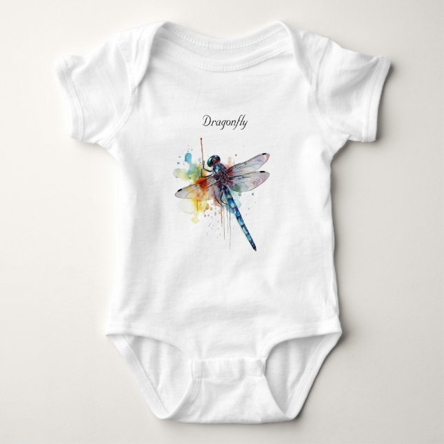 Farbenfrohe Libelle anpassbar Baby Strampler (Vorderseite)