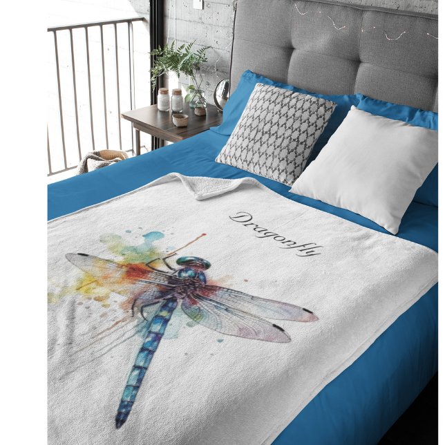 Farbenfrohe Libelle anpassbar Fleecedecke (Von Creator hochgeladen)