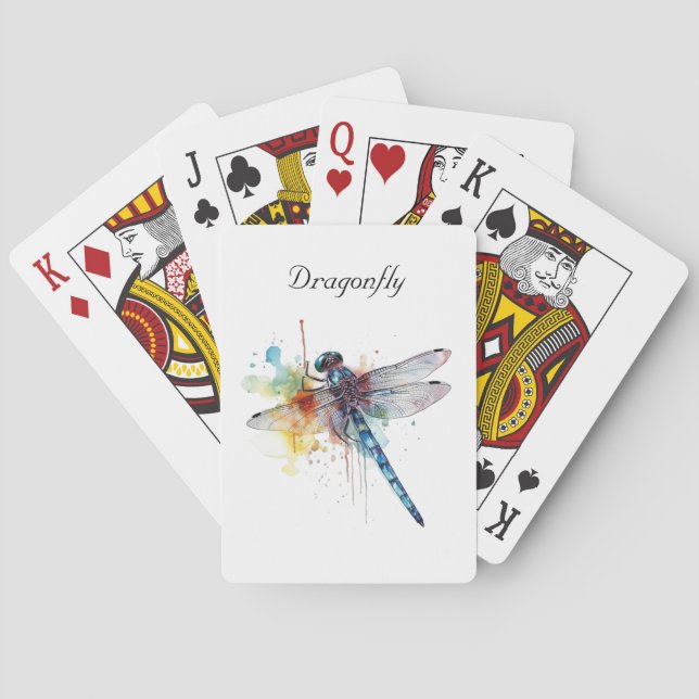 Farbenfrohe Libelle anpassbar Spielkarten (Rückseite)