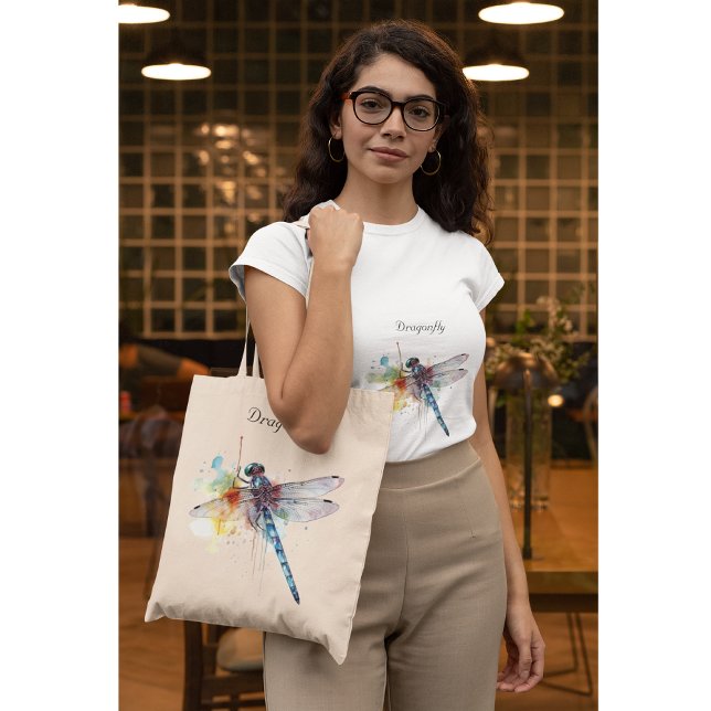 Farbenfrohe Libelle anpassbar Tragetasche (Von Creator hochgeladen)