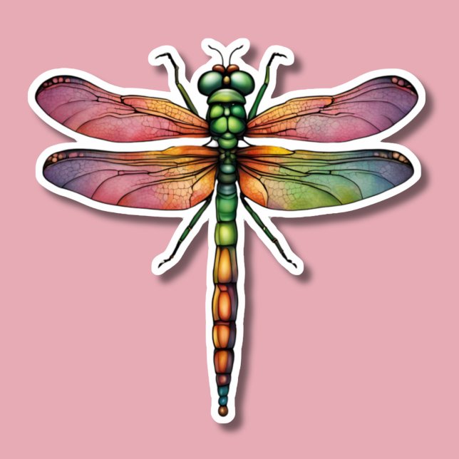 Farbenfrohe Libelle wasserdicht Aufkleber (Von Creator hochgeladen)