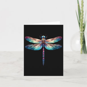 Farbenfrohe Libelle Watercolor Kunst, Dichtung und Karte