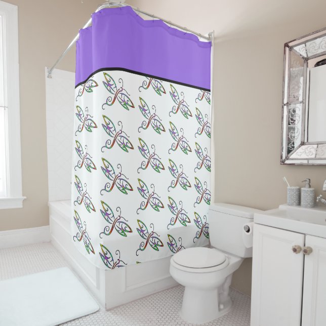 Farbenfrohe Libellen Duschvorhang (Beispiel)