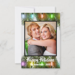 Farbenfrohe Lichter - 3x5 Weihnachtskarte Einladung
