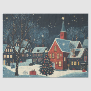 Farbenfrohe Lichter an Weihnachtsbäumen Seidenpapier