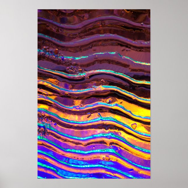 Farbenfrohe Lichter hinter dem Wavy Glass Poster (Vorne)