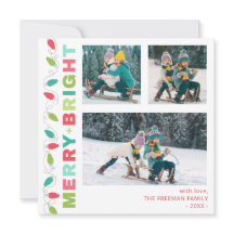 Farbenfrohe Lichter Merry + Helle Foto-Karte