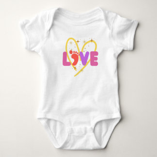 Farbenfrohe Liebe Baby T - Shirt mit Herz