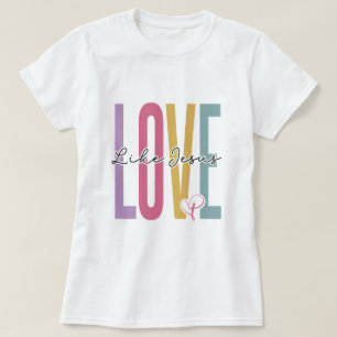 Farbenfrohe Liebe Buchstaben mit Herz Akzent T - S T-Shirt