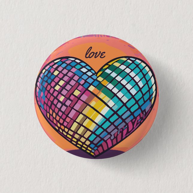 Farbenfrohe Liebe Button (Vorderseite)
