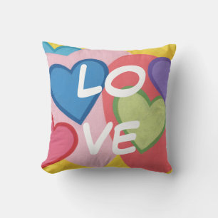 Farbenfrohe Liebe Kopfkissen Kissen