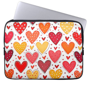 Farbenfrohe Liebe Muster Laptopschutzhülle