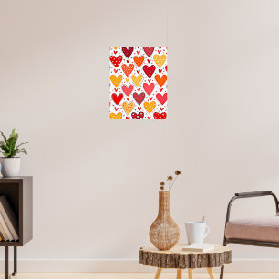 Farbenfrohe Liebe Muster Poster