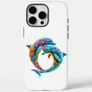 Farbenfrohe liebenswerte Delphine iPhone 16 Pro Max Hülle