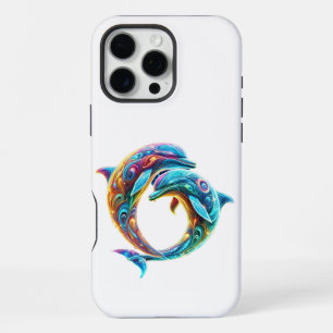 Farbenfrohe liebenswerte Delphine iPhone 16 Pro Max Hülle