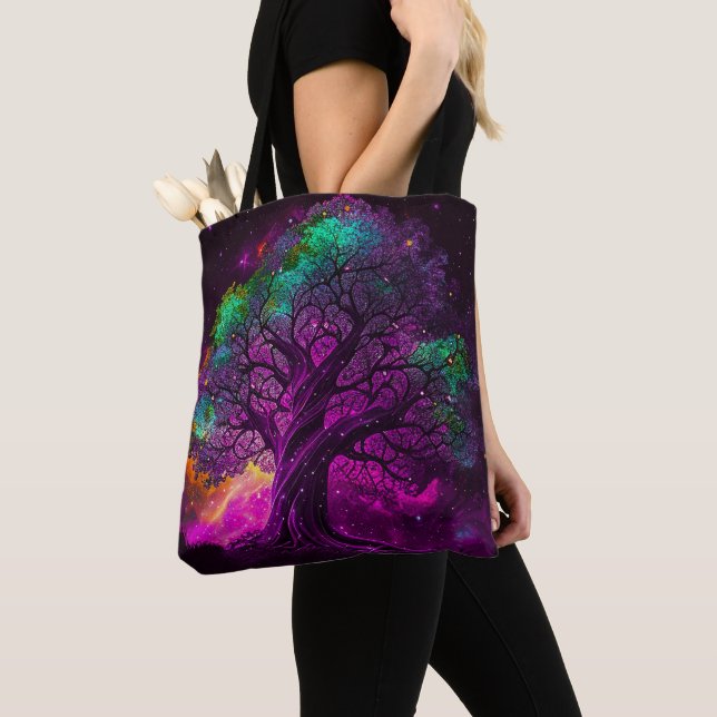 Farbenfrohe Lila Baumstars Universum Artwork | (Von Nahem)