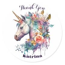 Farbenfrohe Lila Magie Florenz Einhorn Wasserfarbe