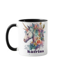 Farbenfrohe Lila Magie Florenz Einhorn Wasserfarbe