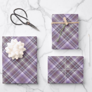 Farbenfrohe lila Mode-Show inspirierte Streifen Geschenkpapier Set