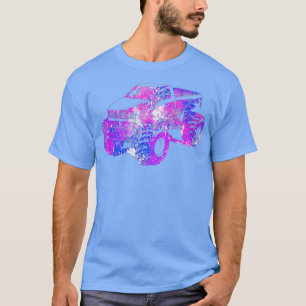 Farbenfrohe Lila Monster Truck Art T-Shirt