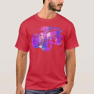 Farbenfrohe Lila Monster Truck Art T-Shirt