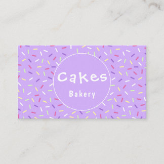 Farbenfrohe Lila Sprinklen Bäckerei Business Card Visitenkarte