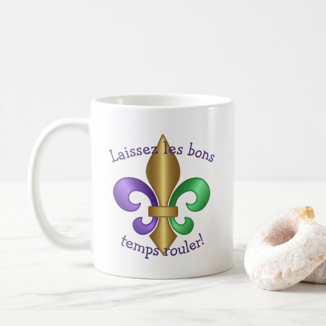 Farbenfrohe Lilie Gute Zeiten Kaffeetasse (Mit Donut)