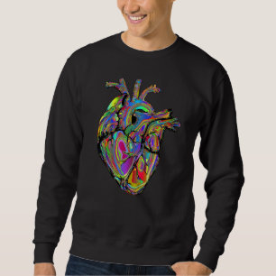 Farbenfrohe Linie Kunst Anatomie des menschlichen Sweatshirt