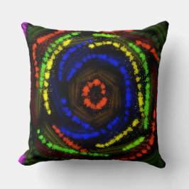 farbenfrohe Linien auf schwarz dekorierten Kissen