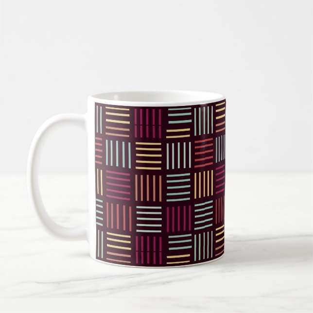 Farbenfrohe Linien aufgetragen Kaffeetasse (Links)