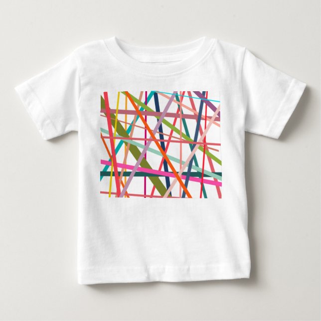 Farbenfrohe Linien Baby T-shirt (Vorderseite)