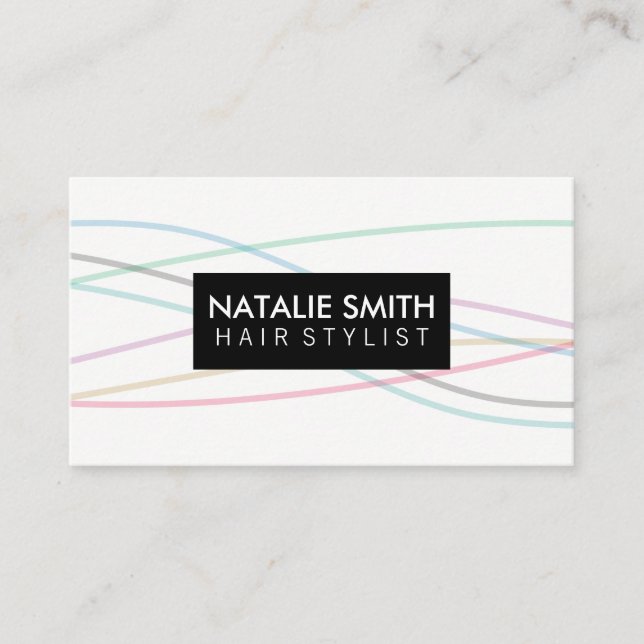 Farbenfrohe Linien / Ernennung Terminkarte (Vorderseite)