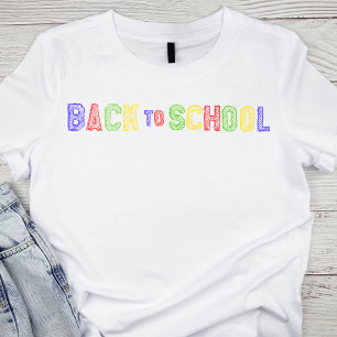 Farbenfrohe Linien Kunst zurück zur Schule T-Shirt
