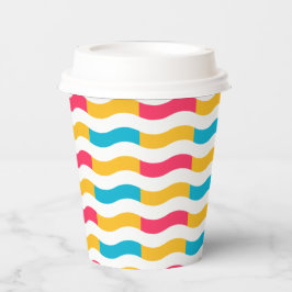 Farbenfrohe Linien Pappbecher