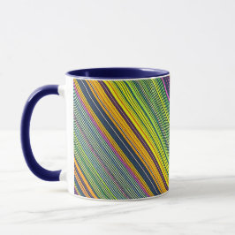 Farbenfrohe Linienmuster-Kaffeetasse Tasse