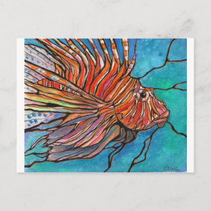 Farbenfrohe Lionfische "Stains Glass" Art! Postkarte