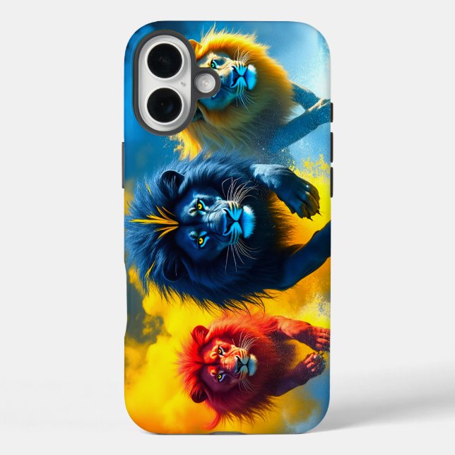 Farbenfrohe Lions Fall Case-Mate iPhone Hülle (Rückseite)
