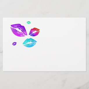 Farbenfrohe Lippen Briefpapier