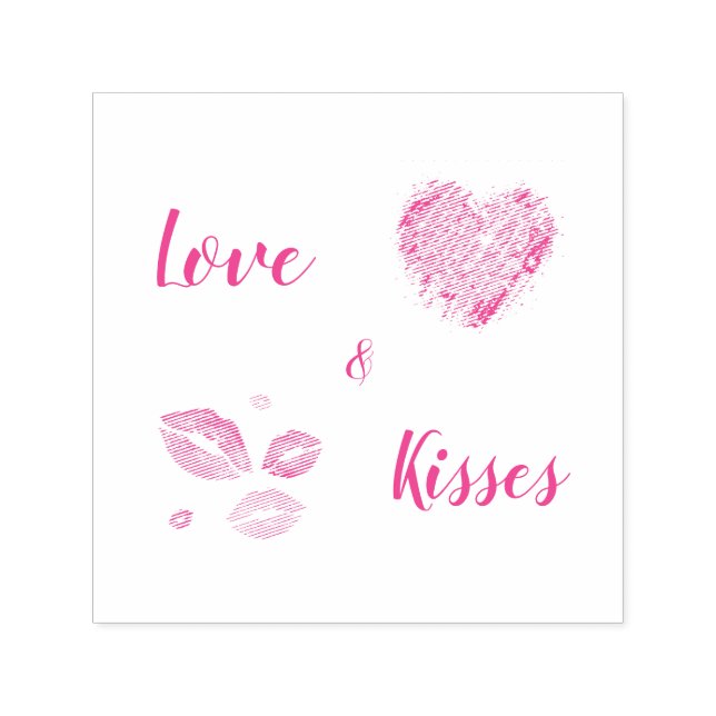 Farbenfrohe Lippen mit Liebe & Kisses Permastempel (Design)