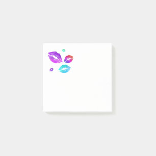 Farbenfrohe Lippen Post-it Klebezettel
