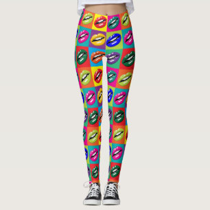 Farbenfrohe Lips Whimsical All-Over-Print-Leggings Leggings