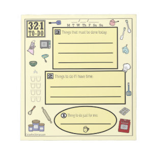 Farbenfrohe Liste für Bäcker und Köche Notizblock