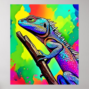 Farbenfrohe Lizard Art Design Poster