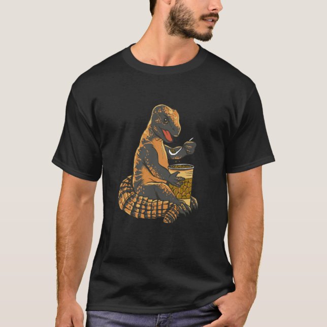 Farbenfrohe Lizard Eating Beans Realistische Lizar T-Shirt (Vorderseite)