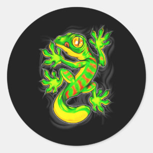 Farbenfrohe Lizard Gecko Terraristic Wildlife Anim Runder Aufkleber