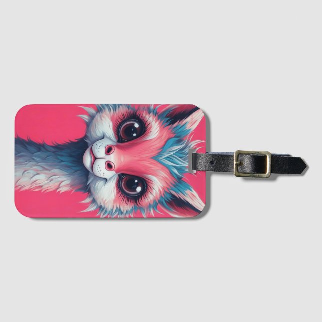 Farbenfrohe Llama Fun & Quirky Gepäckanhänger (Vorderseite (Horizontal))